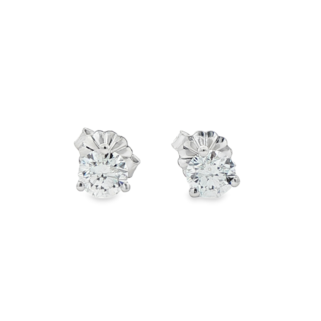 14K White Gold Lab Grown Diamond Stud Earrings – 0.74ctw.