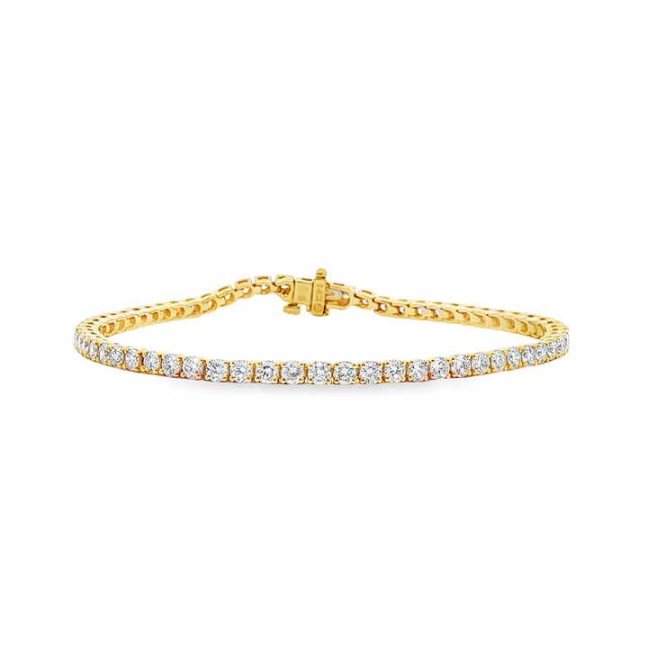 14K Yellow Gold Lab Grown Diamond 2.7mm Tennis Bracelet – 4.13ctw.