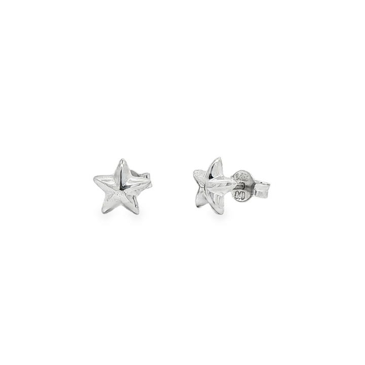 14K White Gold Star Stud Earrings – 1.2g