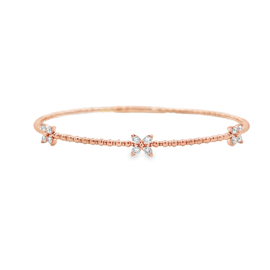14K Rose Gold Diamond Flexy Bangle Bracelet - 0.35ctw.