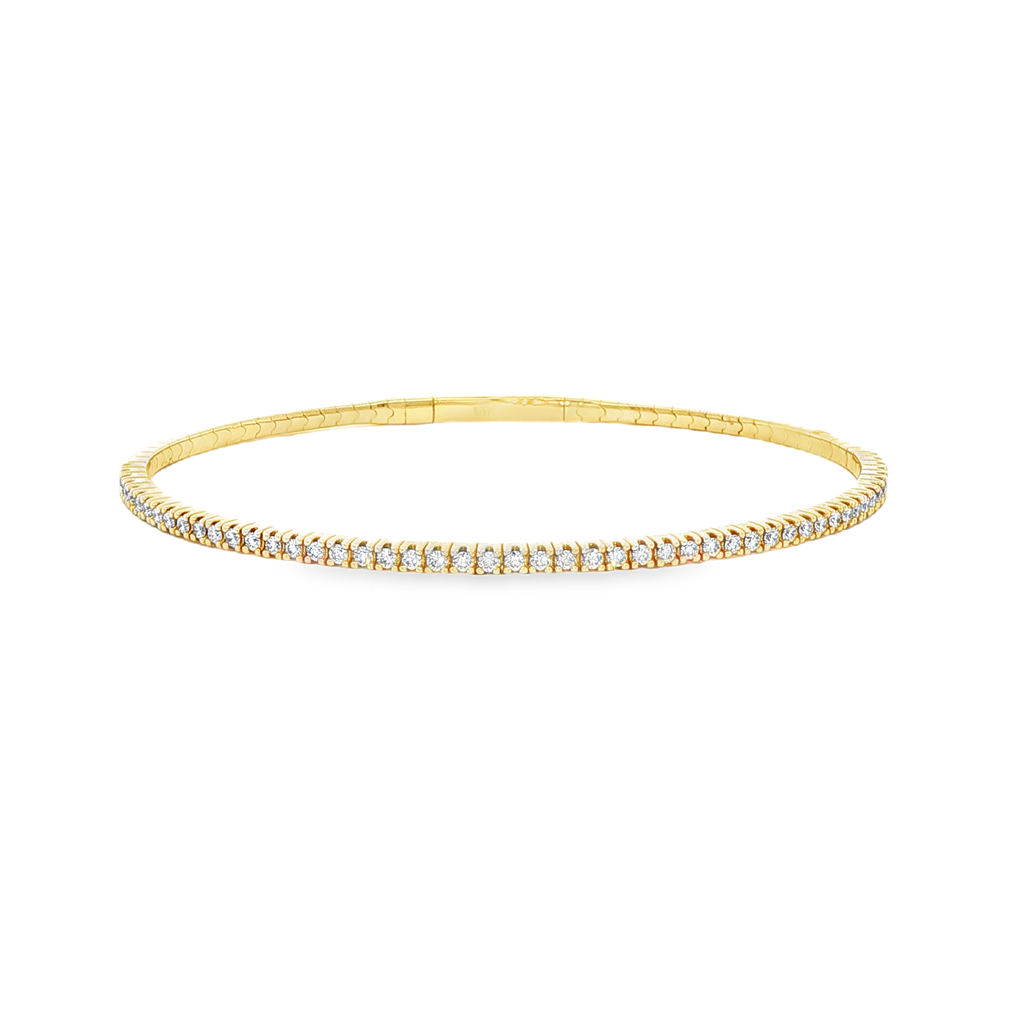 14K Yellow Diamond Flexi Bangle – 2mm, 0.65ctw, 6.3g