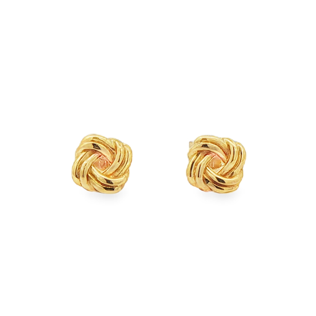 14K Yellow Gold Love Knot Stud Earrings – 1.9g