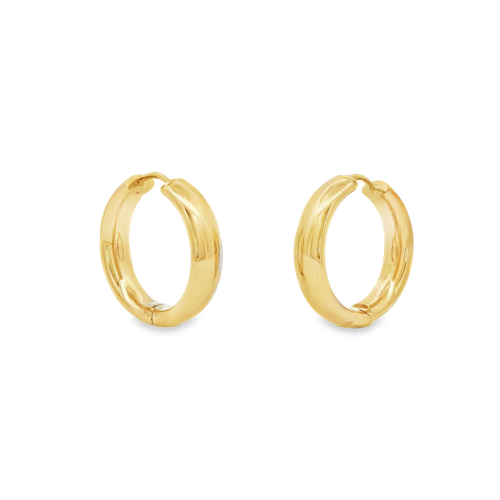 14K Yellow Gold Medium Dome Hoop Earrings – 20.5x5mm, 3.6g