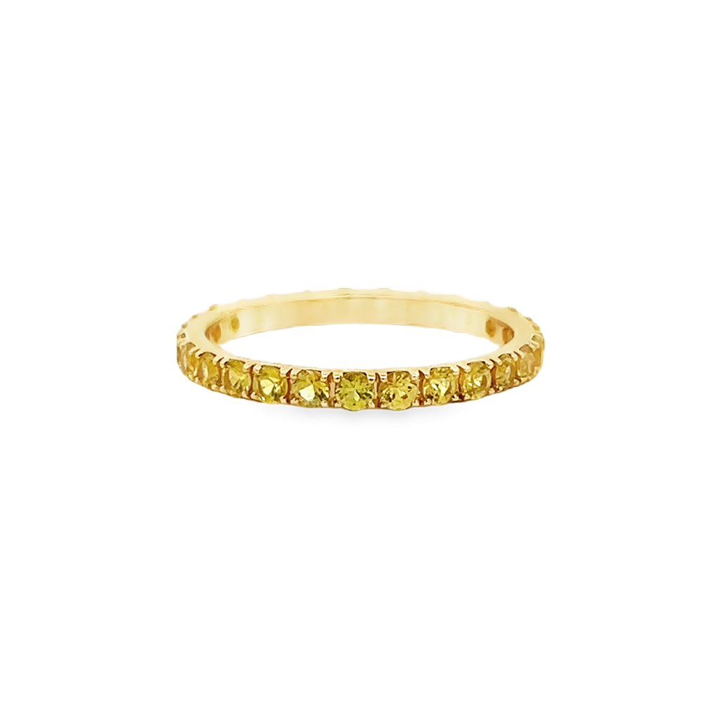 18K Yellow Gold Yellow Sapphire Eternity Band – 1.10ctw.
