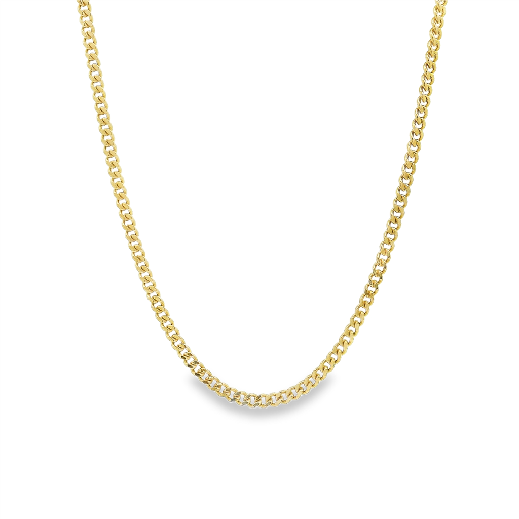 18K Yellow Gold Estate Cuban Link Chain – 2mm, 20", 8.7g