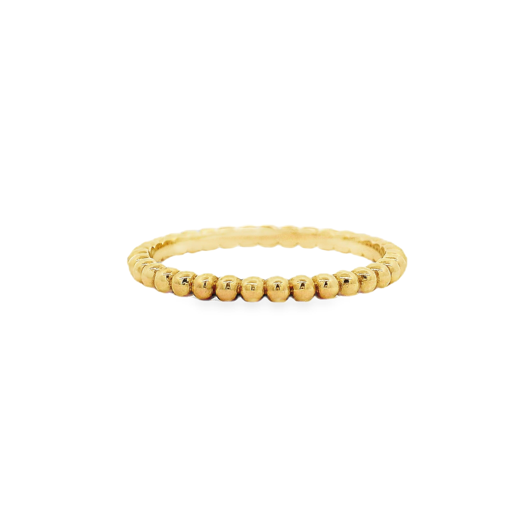 14K Yellow Gold Beaded Band – 1.75mm, 1.3g
