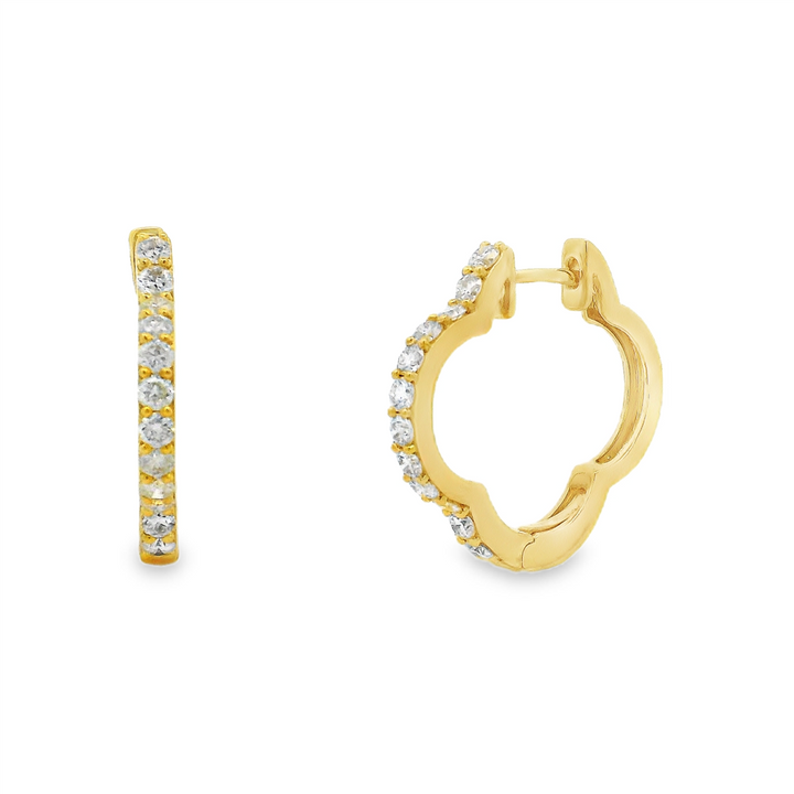 18K Yellow Gold Clover Hoop Earrings – 0.86ctw.