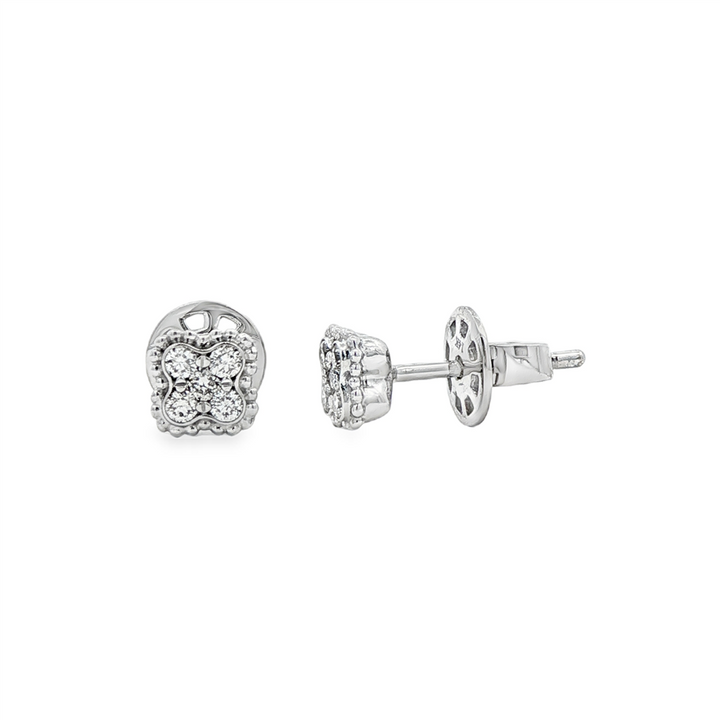 14K White Gold Motif Natural Diamond Stud Earrings – 0.22ctw
.