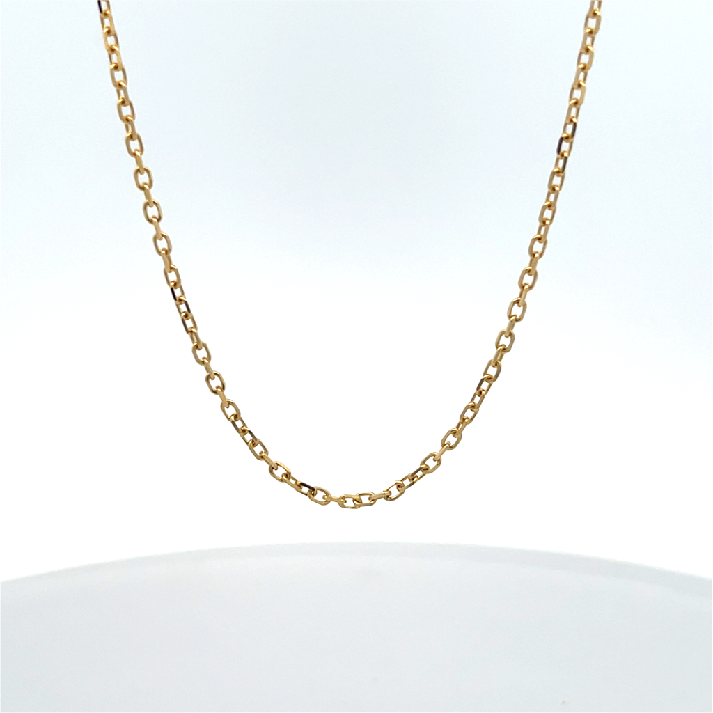 14K Yellow Gold Diamond Cut Rolo Chain 1.9mm Wide 18"