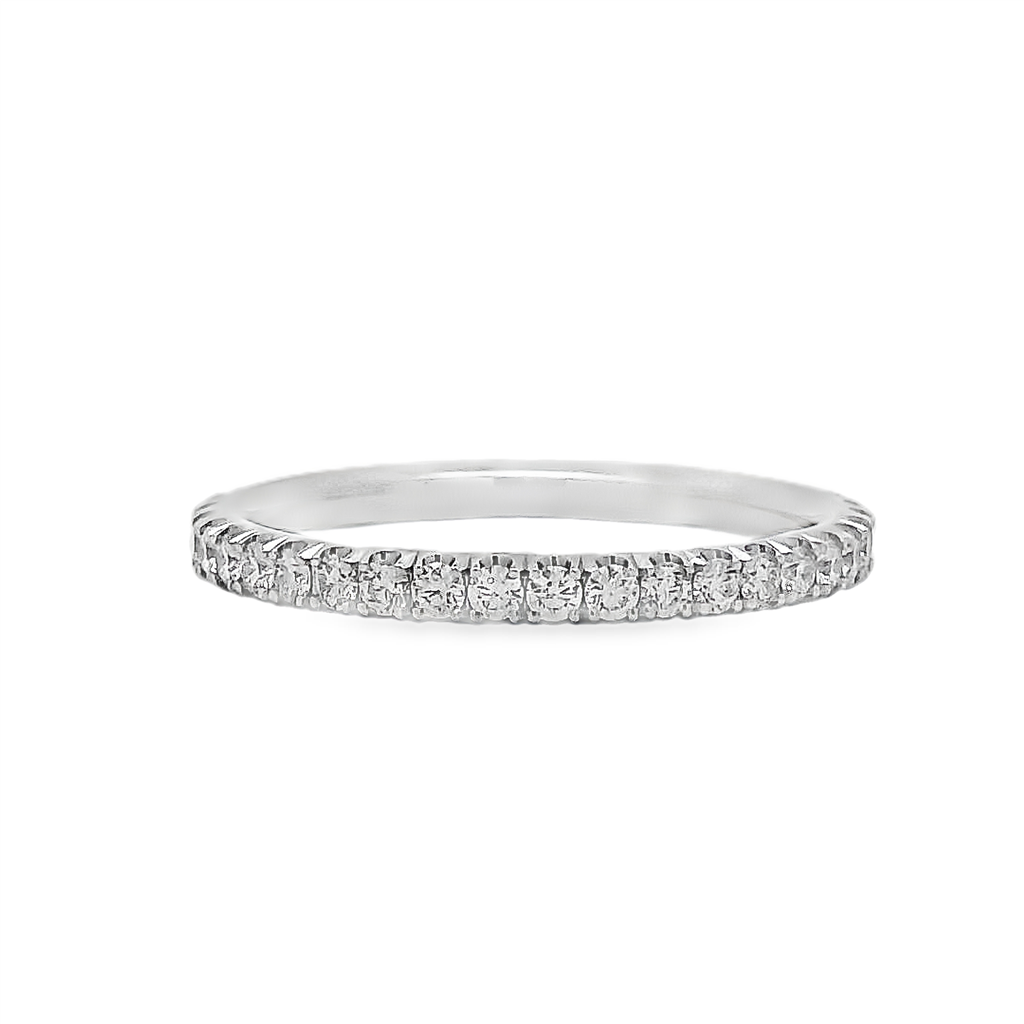 14K White Gold Natural Diamond Eternity Band – 0.55ctw.