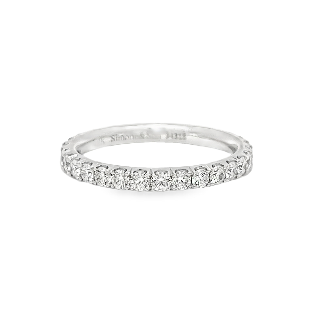 18K White Gold 2.4mm Natural Diamond Band – 0.90ctw.
