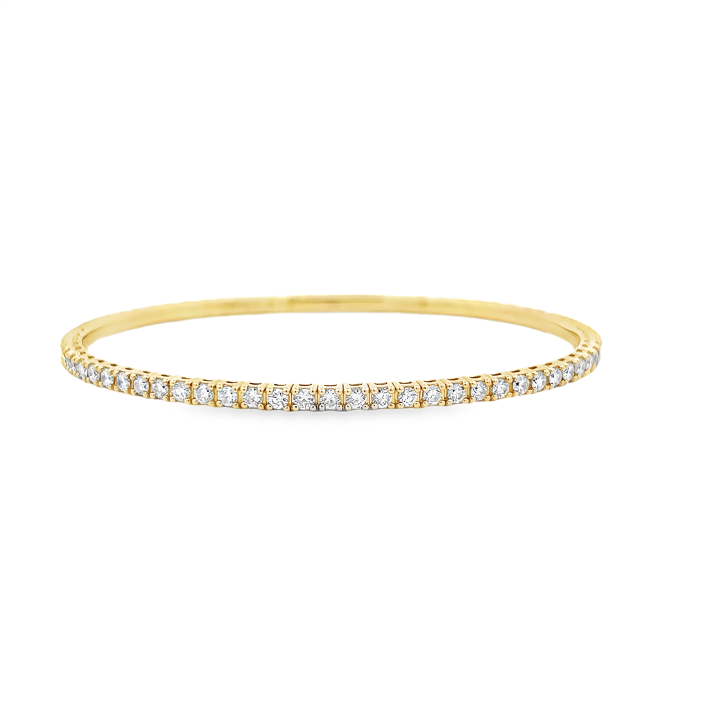 14K Yellow Gold Natural Diamond Flexi Bangle – 2.00ctw.