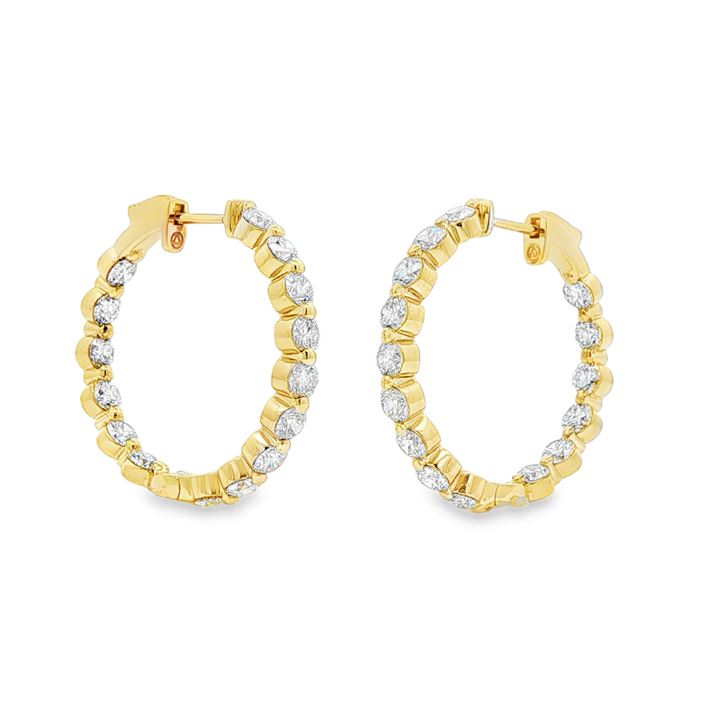 14K Yellow Gold Inside-Out Lab Diamond Hoop Earrings – 3.94ctw.