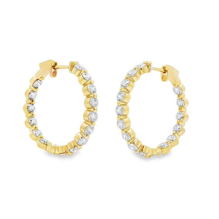 14K Yellow Gold Inside-Out Lab Diamond Hoop Earrings – 3.94ctw.