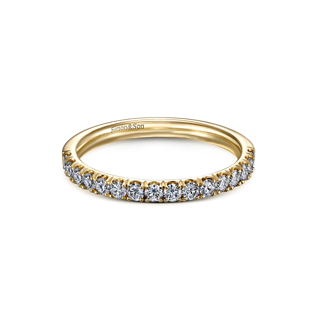 14K Yellow Gold U-Prong Diamond Wedding Band - 0.43ctw.