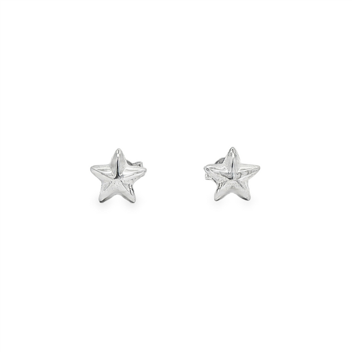 14K White Gold Star Stud Earrings – 1.2g