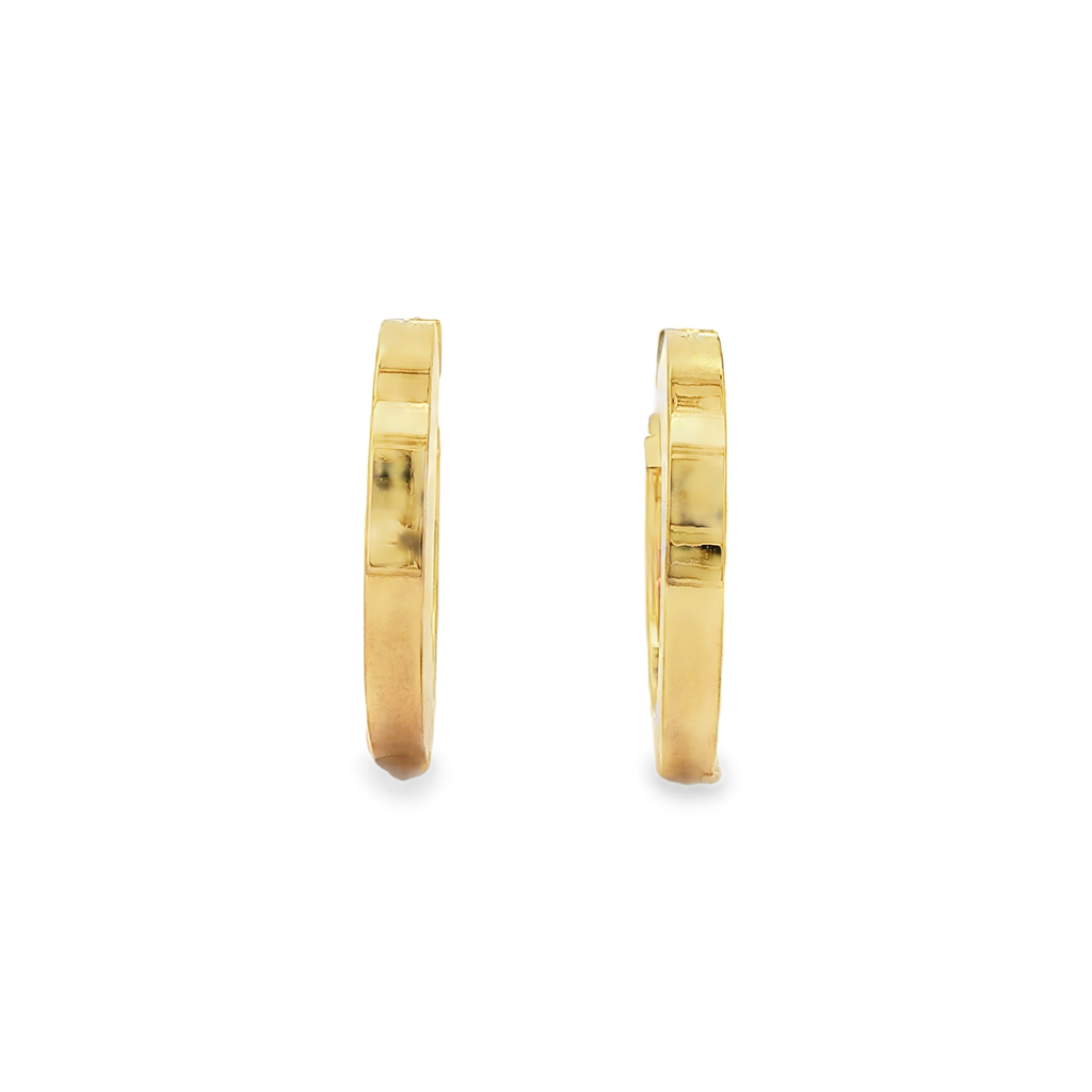 14K Yellow Gold Square Tube Hoop Earrings – 20.5mm