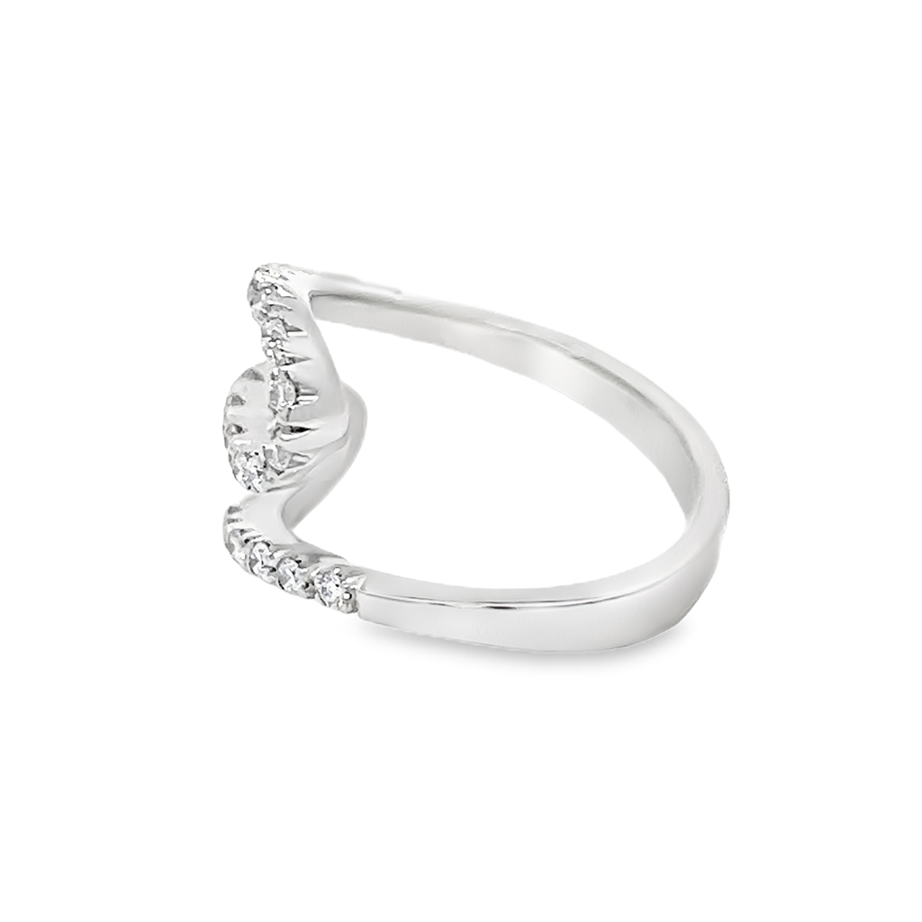 18K White Gold “S” Design Diamond Ring – 0.42ctw.