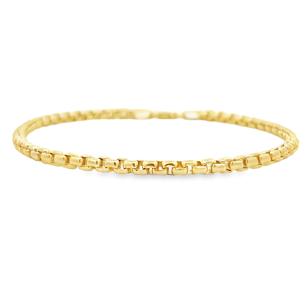 14K Yellow Gold Polished Box Chain 3.3mm Wide 8"