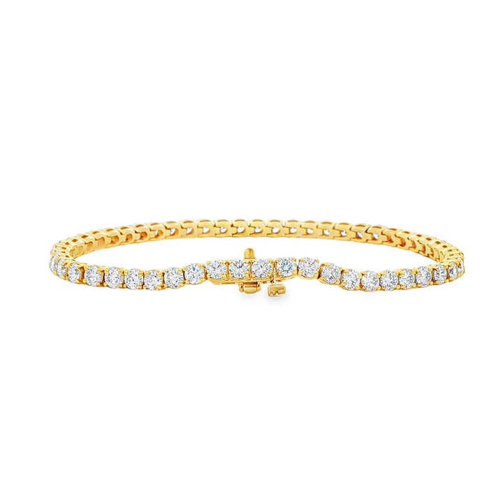 14K Yellow Gold Lab Grown Diamond 3.4mm Tennis Bracelet – 6.19ctw.