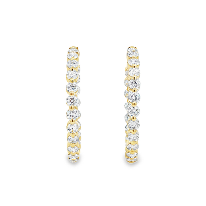 14K Yellow Gold Inside-Out Lab Diamond Hoop Earrings – 5.47ctw.