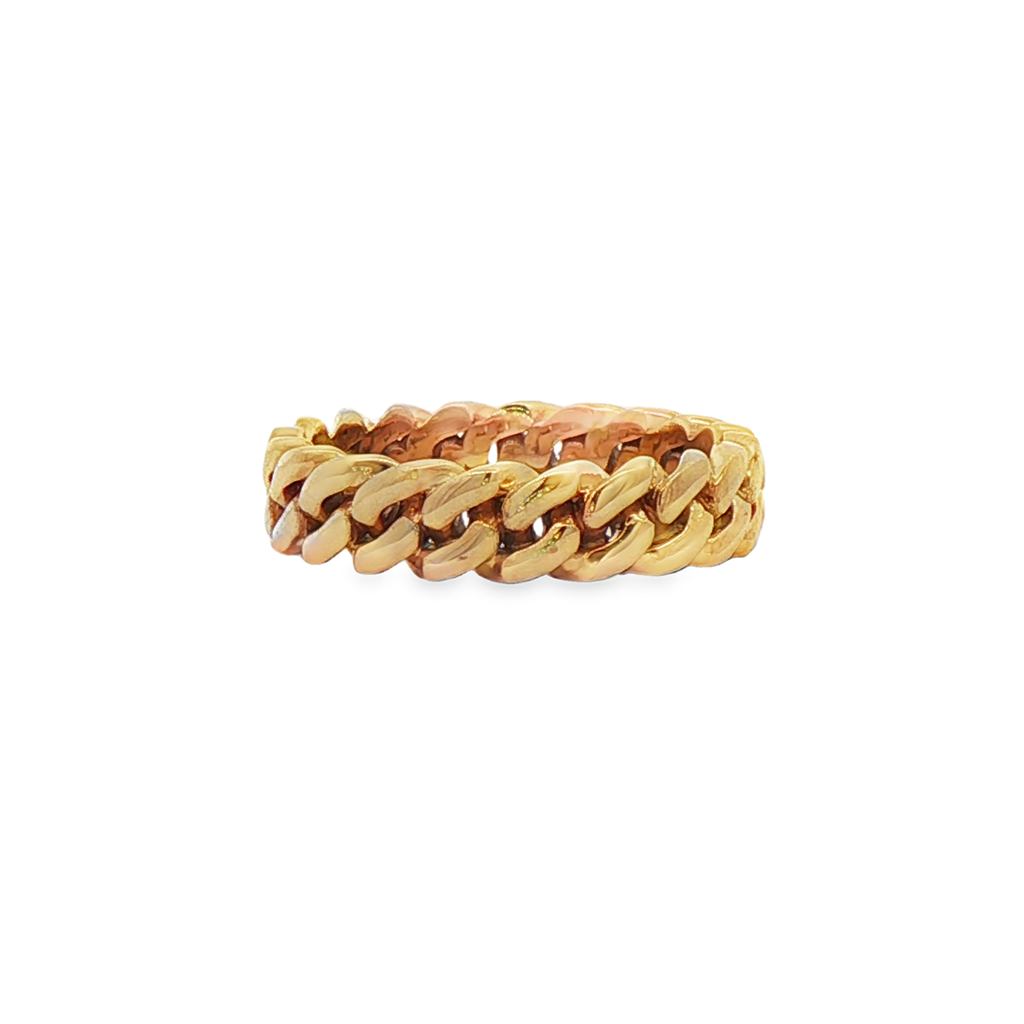 14K Yellow Gold Chain Link Ring – 4.8mm, 4.8g
