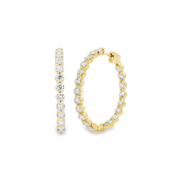 14K Yellow Gold Inside-Out Lab Diamond Hoop Earrings – 5.47ctw.