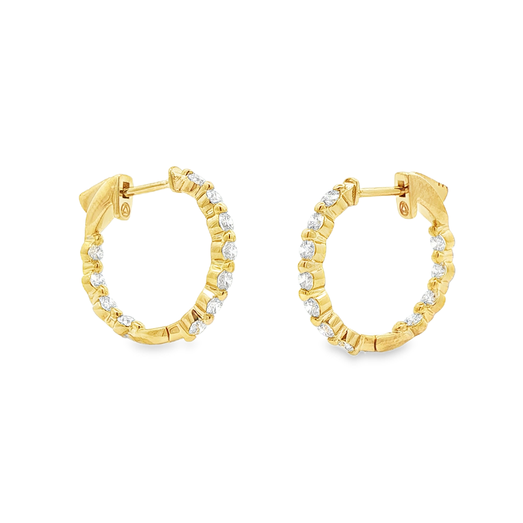 14K Yellow Gold 19mm Inside-Out Lab Grown Diamond Hoop Earrings – 1.22ctw.