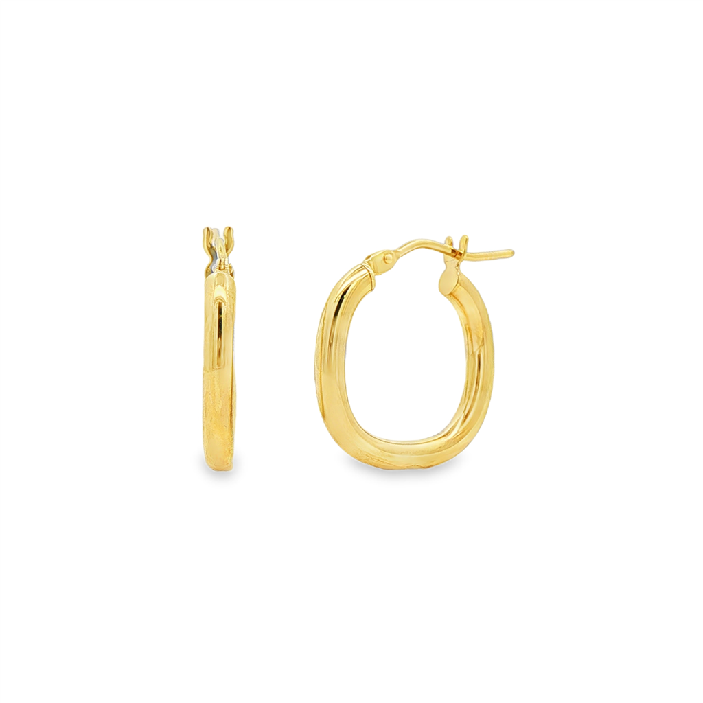 14K Yellow Gold Medium Square Hoop Earrings – 1.2g