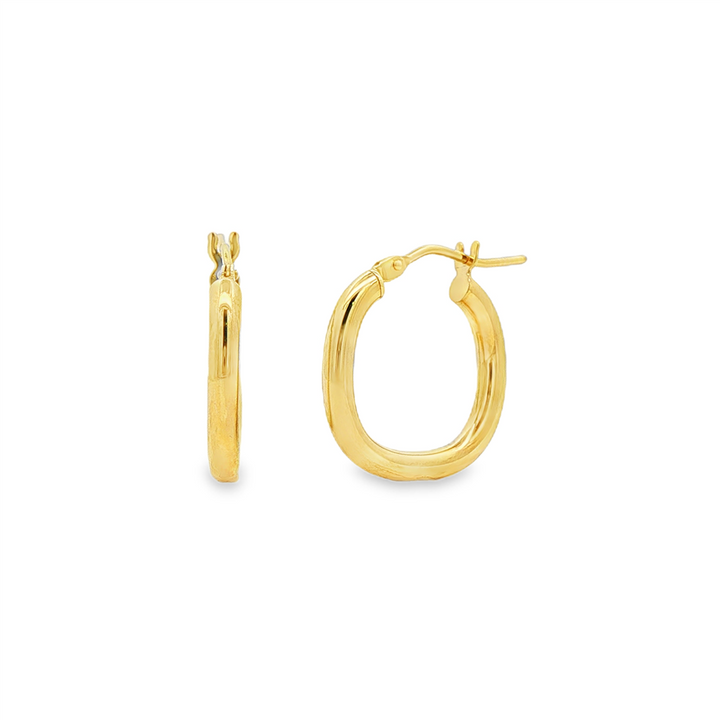 14K Yellow Gold Medium Square Hoop Earrings – 1.2g