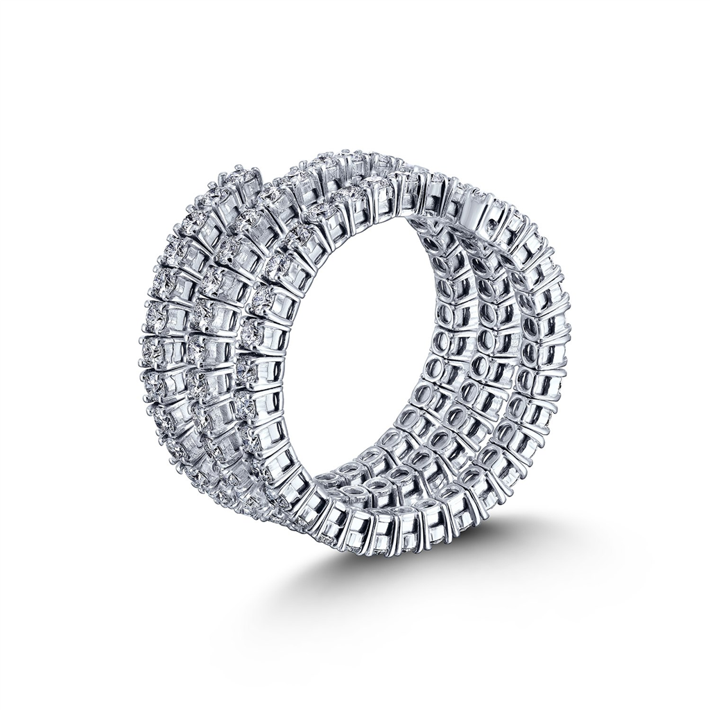 18K White Gold Flexible Eternity Band – 1.89ctw.