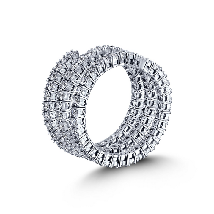 18K White Gold Flexible Eternity Band – 1.89ctw.