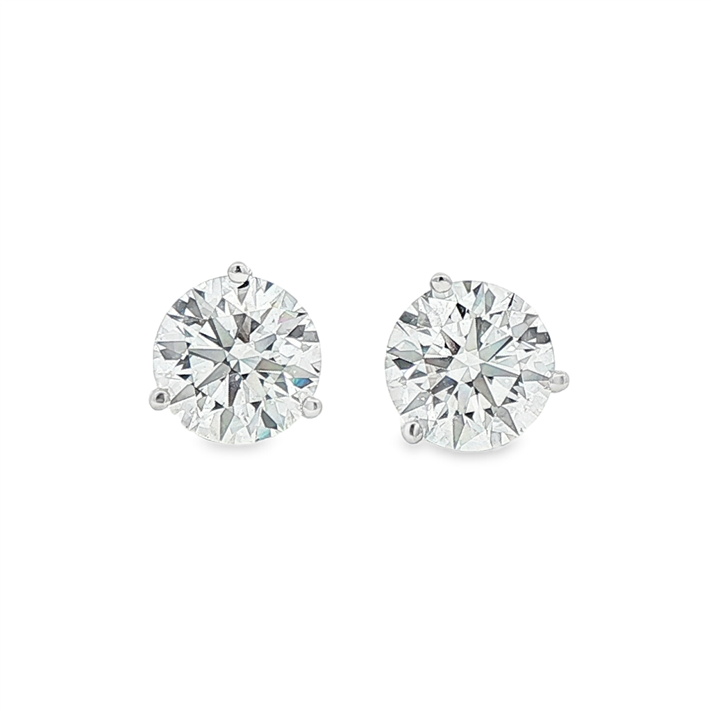 14K White Gold Lab Diamond Stud Earrings – 5.06ctw.