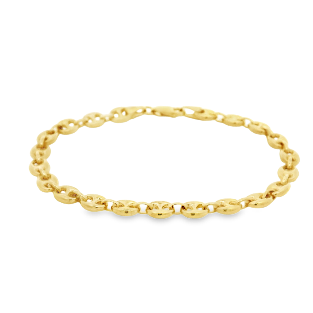 14K Yellow Gold Polished Bracelet 5.5mm Wide 7"