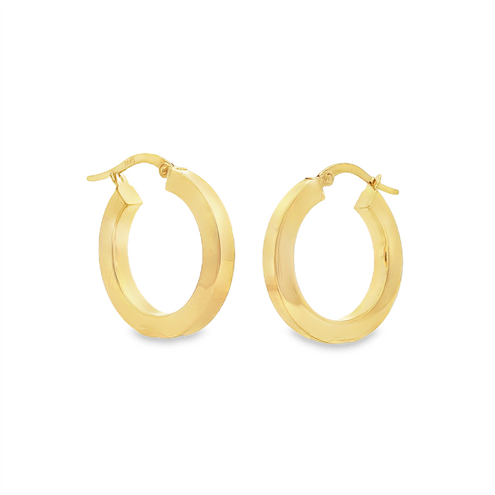 14K Yellow Gold Square Tube Hoop Earrings – 20.5mm