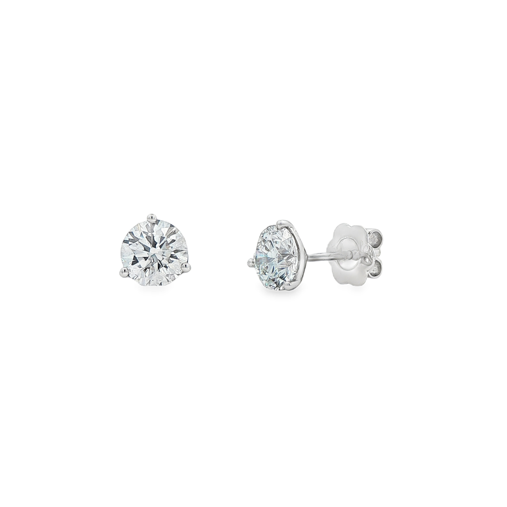 14K White Gold Lab Grown Diamond Stud Earrings – 2.00ctw.