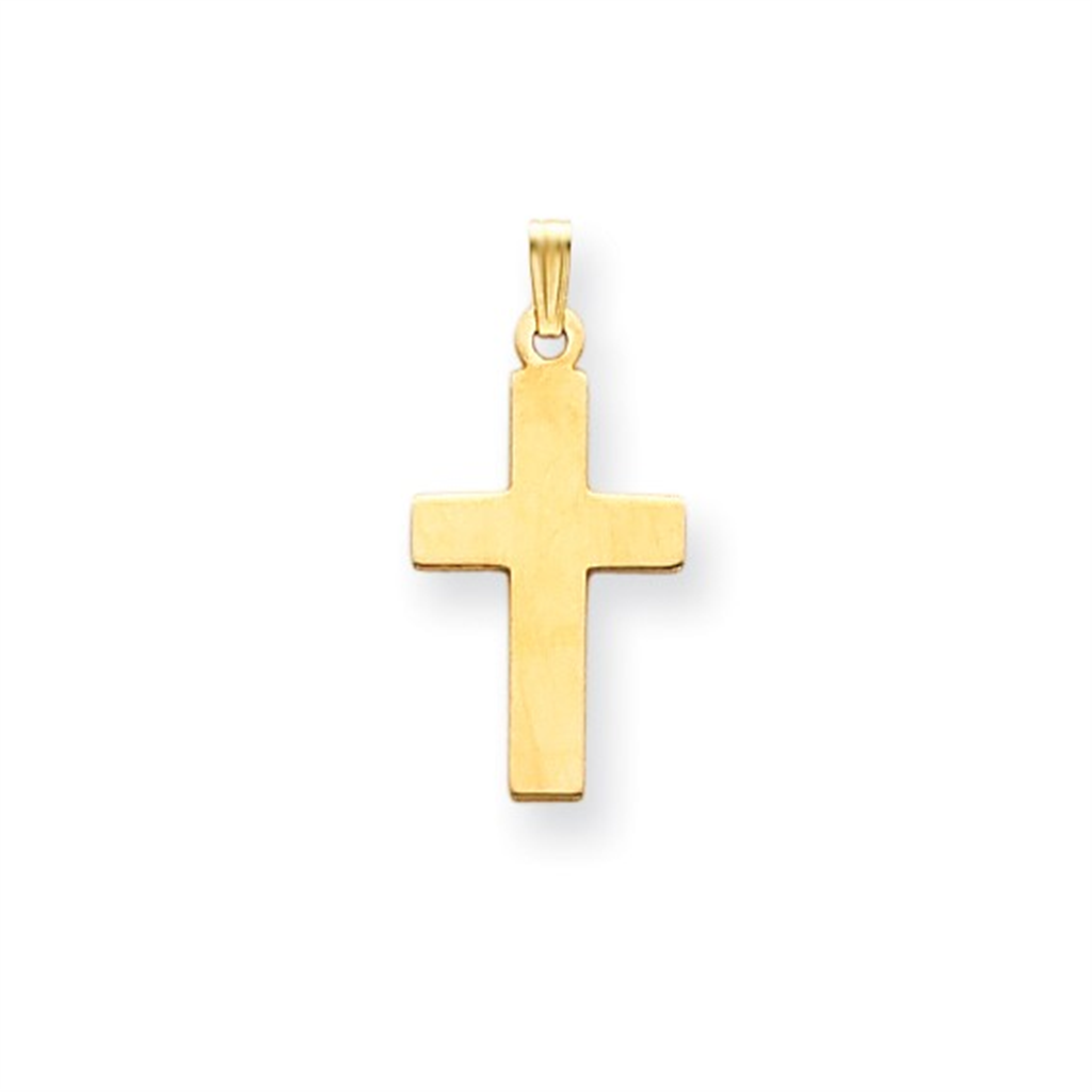 14k Yellow Gold Cross With Polished Finish.