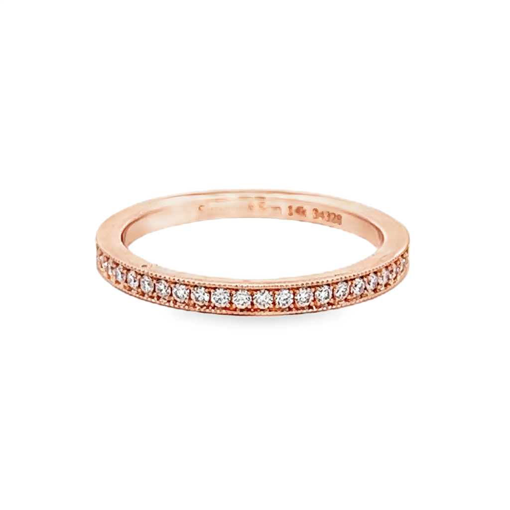 14K Rose Gold Natural Diamond Eternity Band - 0.38ctw.