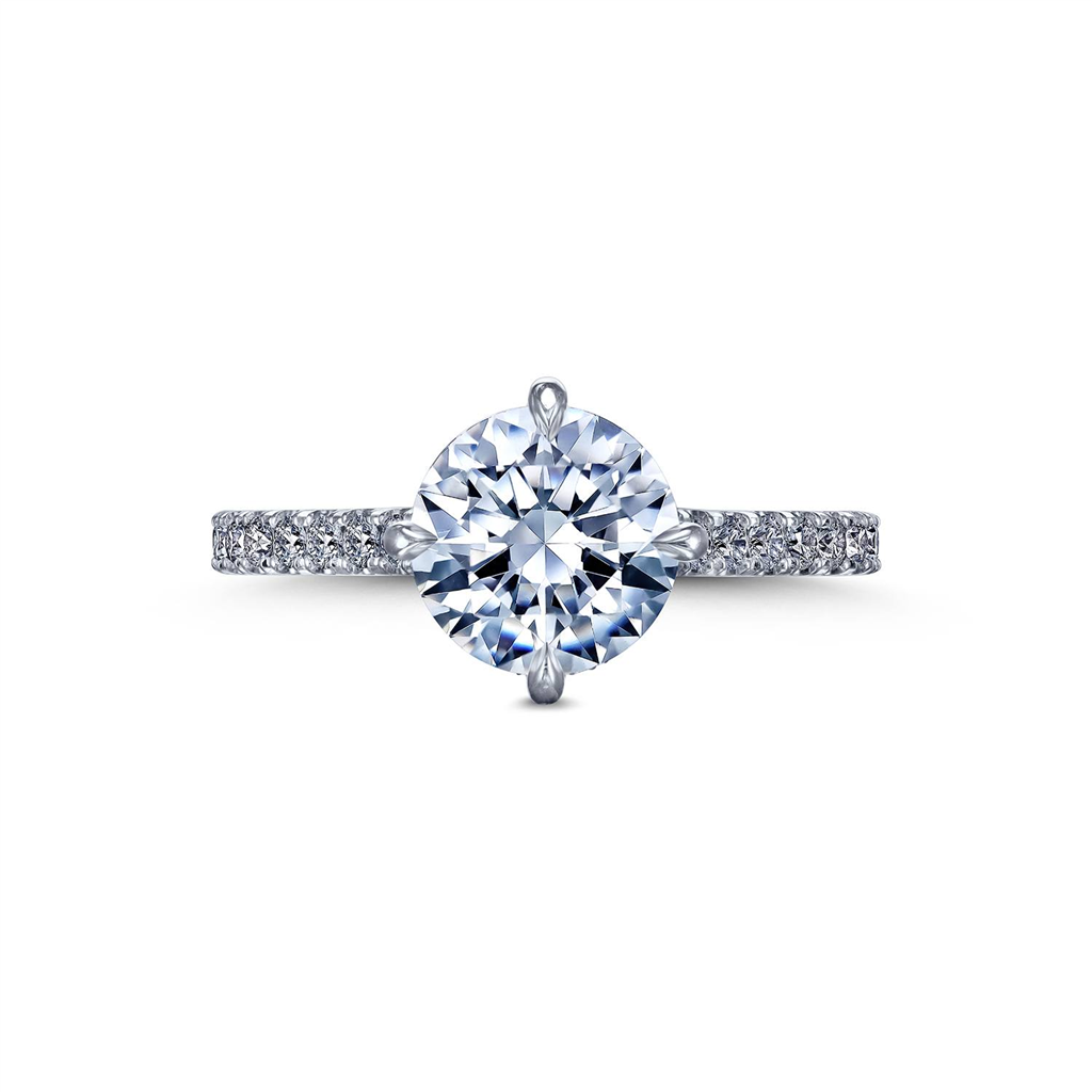 18K White Gold Cathedral Semi-Mount Engagement Ring – 0.45ctw.