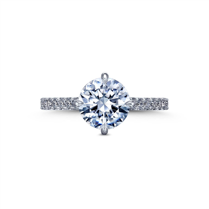 18K White Gold Cathedral Semi-Mount Engagement Ring – 0.45ctw.