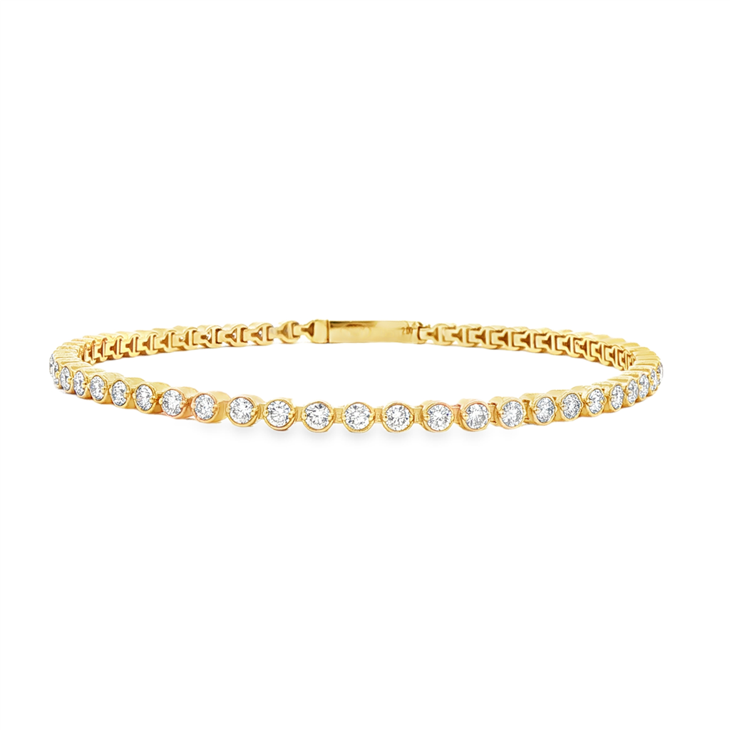 14K Yellow Gold 2.8mm Natural Diamond Tennis Bracelet – 2.00ctw.