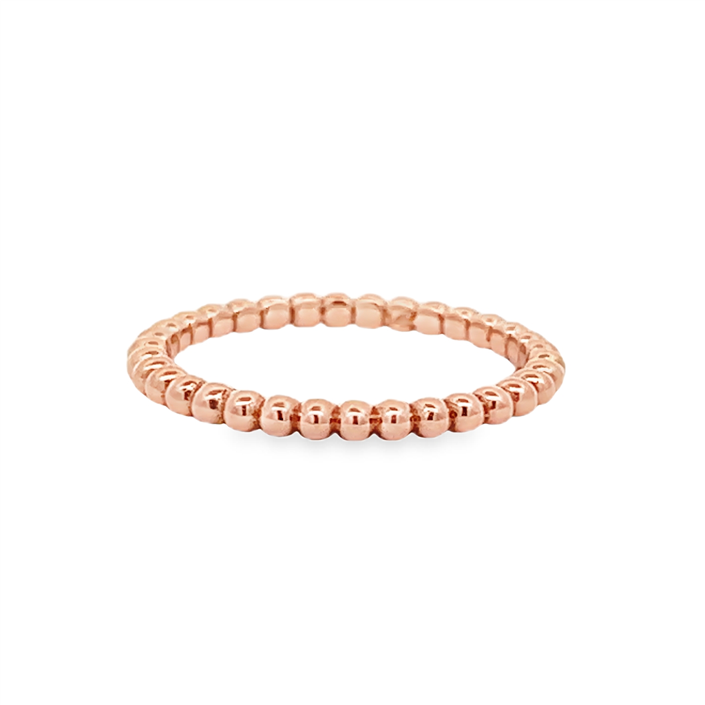 14K Rose Gold Bead Band – 2mm