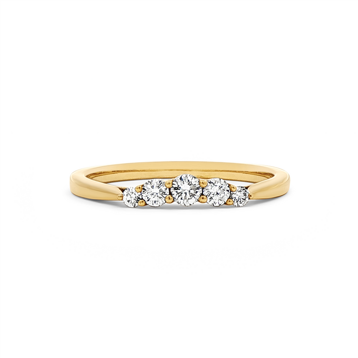 18K Yellow Gold 5-Stone Lab Grown Diamond Band – 0.23ctw.