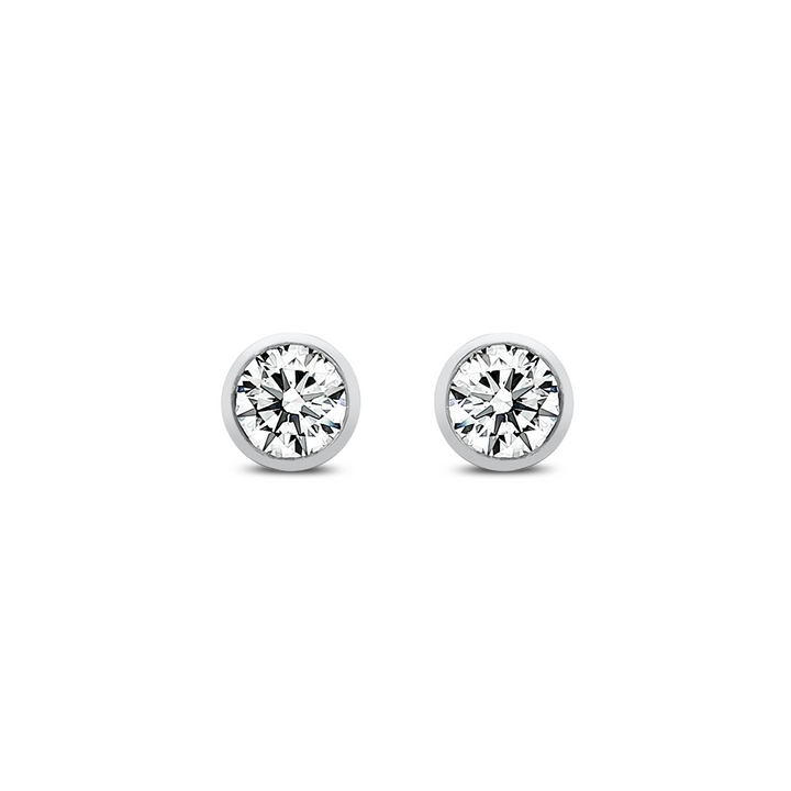 14K White Gold Lab Diamond Bezel Stud Earrings – 1.50ctw.