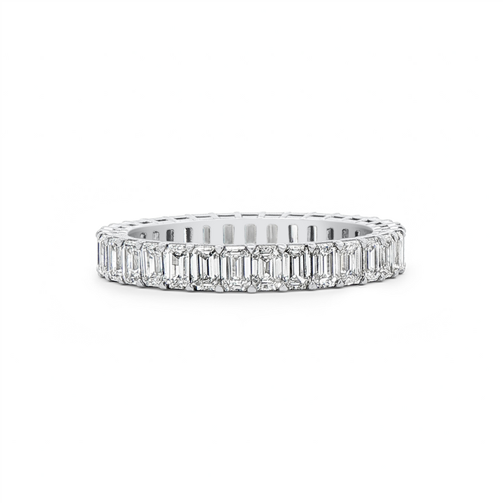 Platinum Lab Grown Diamond Emerald Cut Band – 2.50ctw