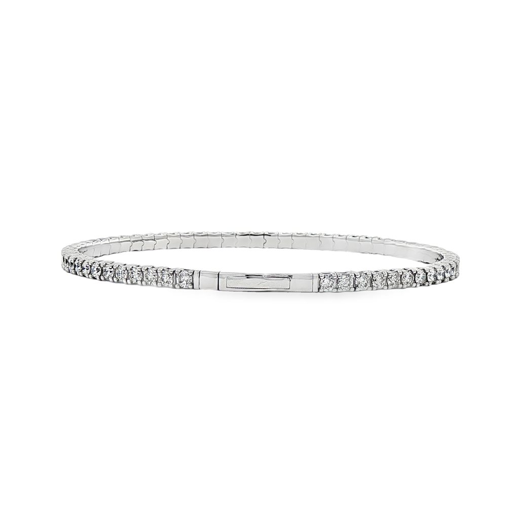 14K White Gold Flexi Bangle – 3.10ctw.