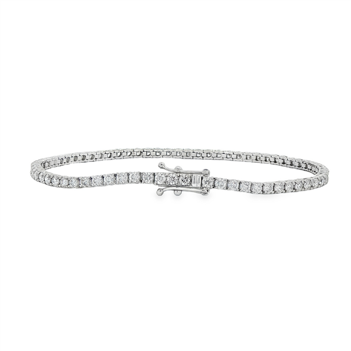 14K White Gold Natural Diamond Tennis Bracelet – 3.05ctw.