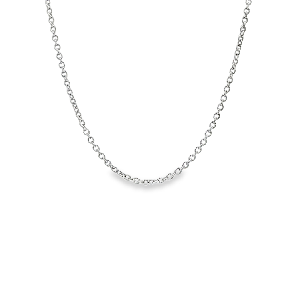 14K White Gold Rolo Chain – 2.3mm | 18" | 3.5g