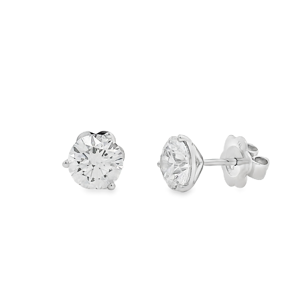 14K White Gold 2.61ctw Lab Grown Diamond Martini Stud Earrings