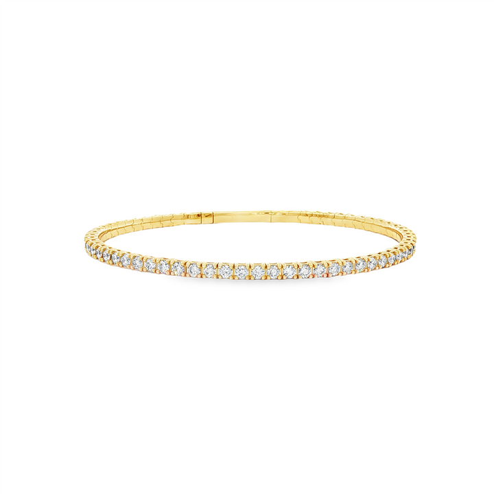 14K Yellow Diamond Flexi Bangle – 2.7mm, 2.60ctw, 8.2g